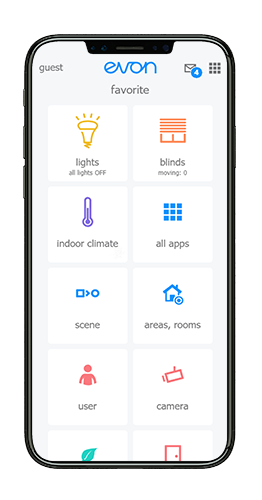 evon Smart Home Startscreen